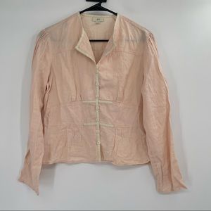 J. Jill 100% Linen Lightweight Long Sleeve Blazer Jacket Top